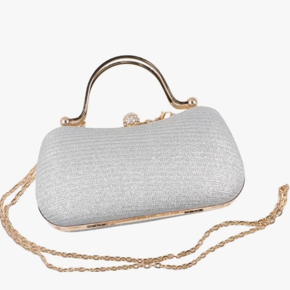 NEW rhinestone evening bag with removable chain strap - Picture 2 of 11